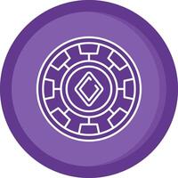 Chip Solid Purple Circle Icon vector