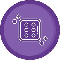 Dice six Solid Purple Circle Icon vector