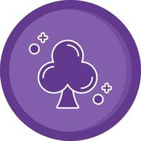 Clubs Solid Purple Circle Icon vector