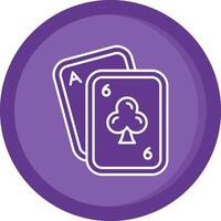 Poker Solid Purple Circle Icon vector