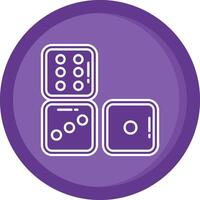 Dices Solid Purple Circle Icon vector