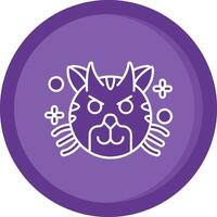 Demon Solid Purple Circle Icon vector