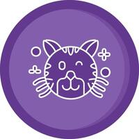 Wink Solid Purple Circle Icon vector