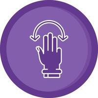 Three Fingers Rotate Solid Purple Circle Icon vector