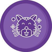 Cute Solid Purple Circle Icon vector