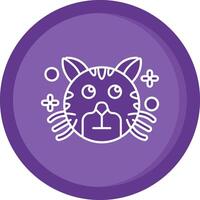 Rolling eyes Solid Purple Circle Icon vector