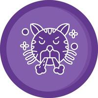 Angry Solid Purple Circle Icon vector