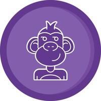 Smirking Solid Purple Circle Icon vector