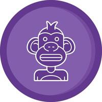 Shocked Solid Purple Circle Icon vector