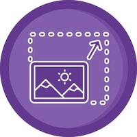 redimensionar sólido púrpura circulo icono vector