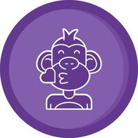 Kiss Solid Purple Circle Icon vector
