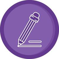 Pencil Solid Purple Circle Icon vector