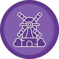 Windmill Solid Purple Circle Icon vector