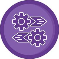 Gear Solid Purple Circle Icon vector