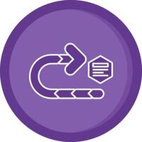 Right turn Solid Purple Circle Icon vector