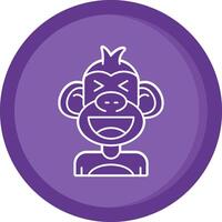 Laugh Solid Purple Circle Icon vector