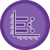 Bar chart Solid Purple Circle Icon vector