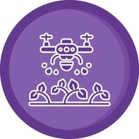 Drone Solid Purple Circle Icon vector