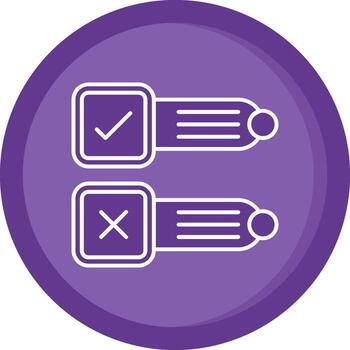 Poll Solid Purple Circle Icon vector