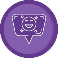 Emoji Solid Purple Circle Icon vector