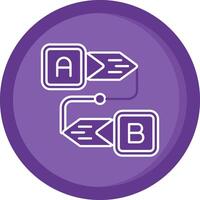 diagrama sólido púrpura circulo icono vector