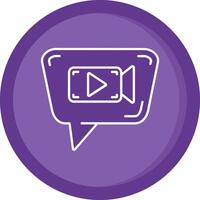 Video chat Solid Purple Circle Icon vector