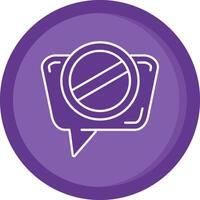 obstruido sólido púrpura circulo icono vector