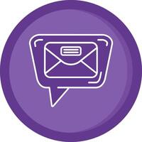 Mail Solid Purple Circle Icon vector