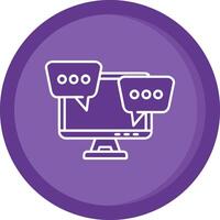 Desktop computer Solid Purple Circle Icon vector