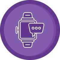 Smartwatch Solid Purple Circle Icon vector