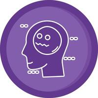 Scared Solid Purple Circle Icon vector