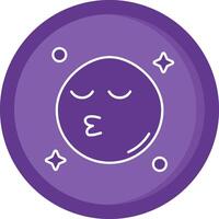 Beso sólido púrpura circulo icono vector