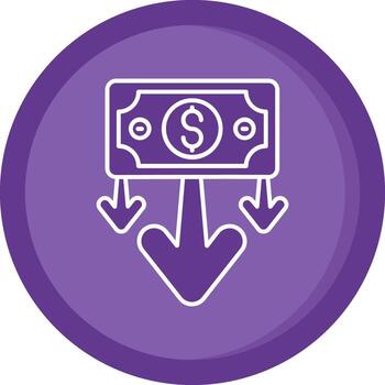 Decrease Solid Purple Circle Icon vector