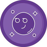 Smirking Solid Purple Circle Icon vector