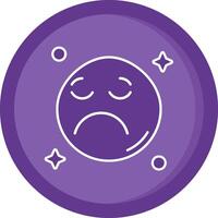 triste sólido púrpura circulo icono vector