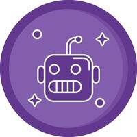 Robot Solid Purple Circle Icon vector