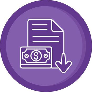 Decrease Solid Purple Circle Icon vector