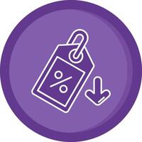 Price tag Solid Purple Circle Icon vector