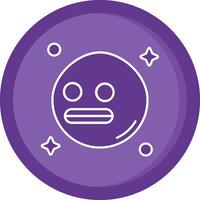 Shocked Solid Purple Circle Icon vector