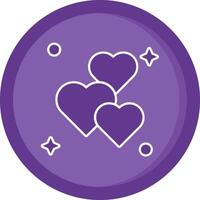 Love Solid Purple Circle Icon vector