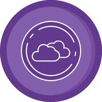 Cloud Solid Purple Circle Icon vector