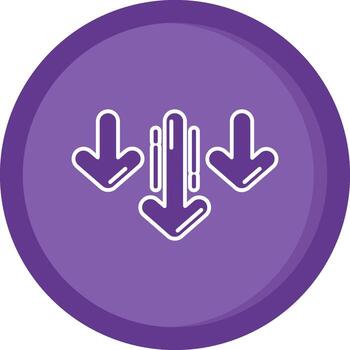 Decrease Solid Purple Circle Icon vector