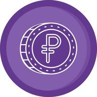 Ruble Solid Purple Circle Icon vector