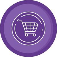 Shopping cart Solid Purple Circle Icon vector