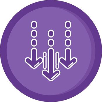Decrease Solid Purple Circle Icon vector