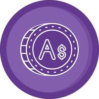 Australian dollar Solid Purple Circle Icon vector