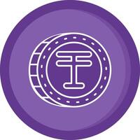 Tenge Solid Purple Circle Icon vector