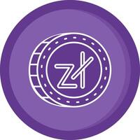 zloty sólido púrpura circulo icono vector