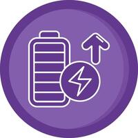 Battery full Solid Purple Circle Icon vector