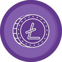 litecoin sólido púrpura circulo icono vector